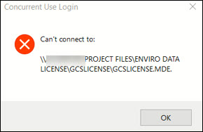 Can't connect to gcslicense.mde