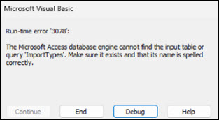 error 3078