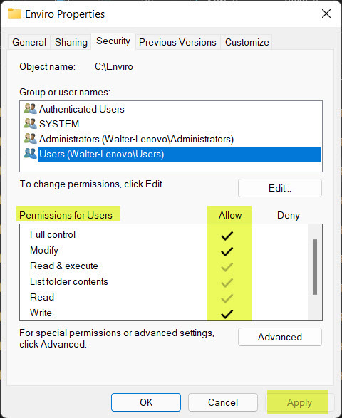 security users full